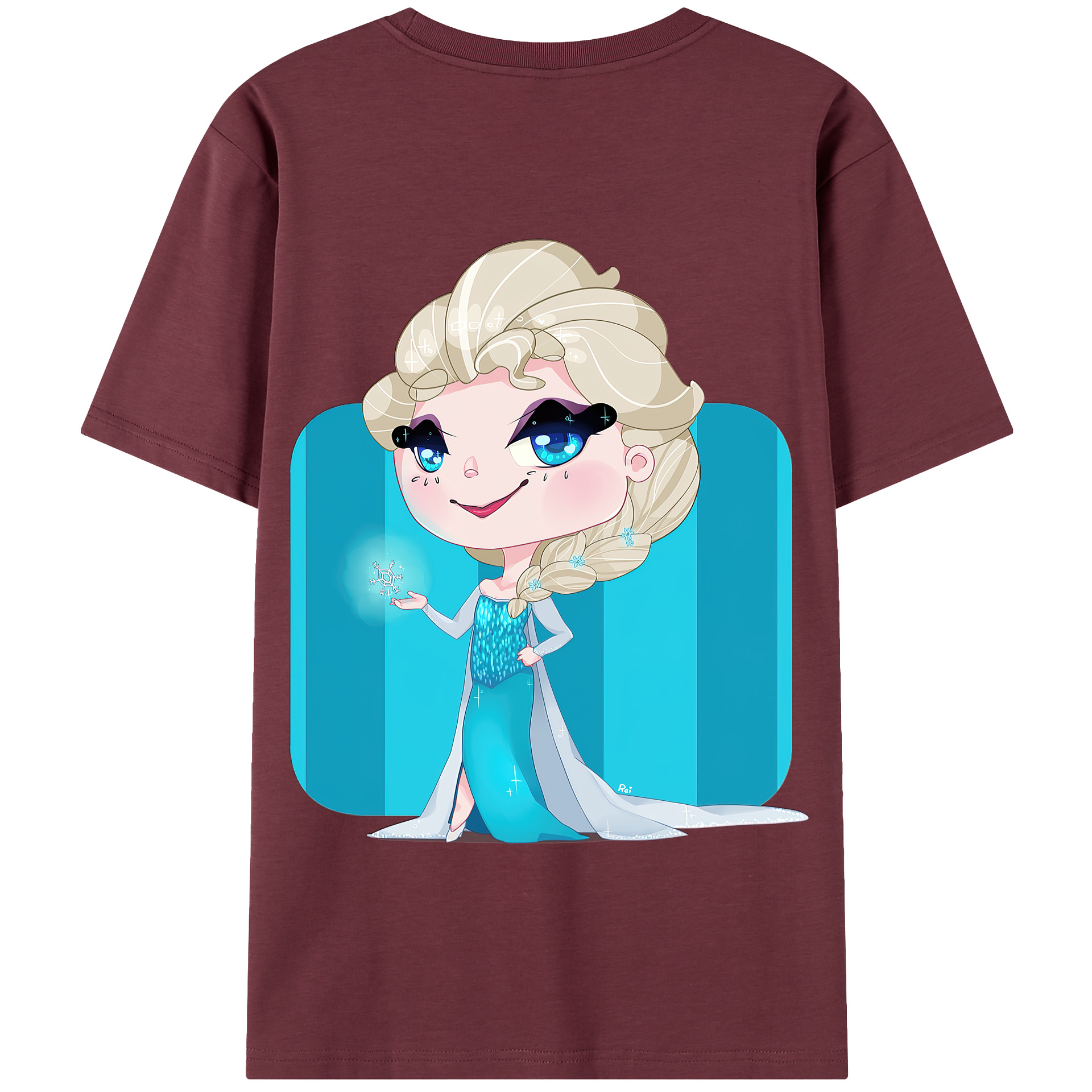 （画像用） アナと雪の女王 アンナ エルサ Frozen Anna Elsa 綿100％半袖Tシャツ（背面プリント）